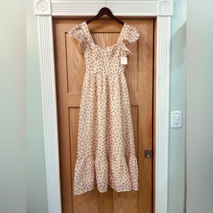 Altar’d State Floral Maxi Dress in Cream and Pink